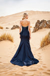 252E5131 Sleevless Stretch Mikado Trumpet Evening Dress