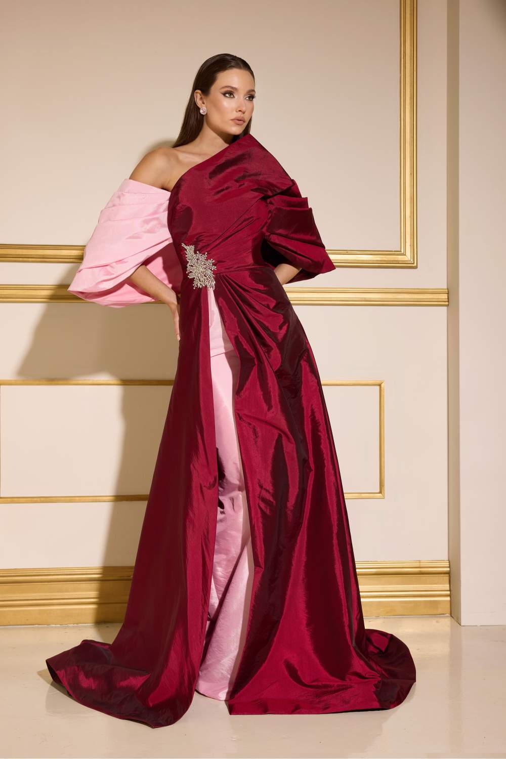 252E5141 - Fit and Flare Long Evening Dress