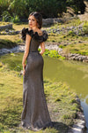 252E5156 - Fit and Flare Long Evening Dress