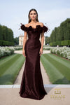 252E5156 - Fit and Flare Long Evening Dress