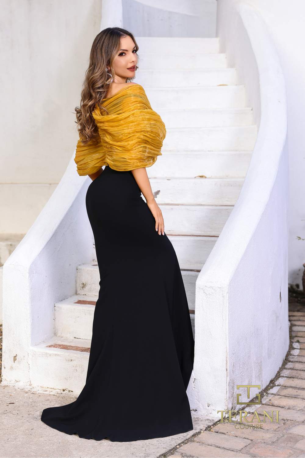 252E5181 - Asymmetrical Fit and Flare Long Evening Dress 252E5181 - Asymmetrical Fit and Flare Long Evening Dress