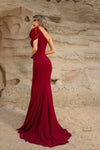 252E5514 - Fit and Flare Long Evening Dress