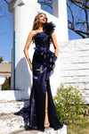 252E5516 - Fit and Flare Long Evening Dress