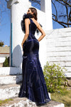 252E5516 - Fit and Flare Long Evening Dress