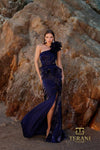252E5516 - Fit and Flare Long Evening Dress