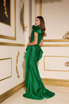252E5546 - Fit and Flare Long With Peplum Evening Dress