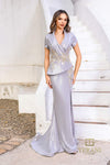 252M5306 - Mock 2 Piece Long MOB Dress