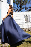 252M5309 - One Shoulder Fit and Flare Long MOB Dress