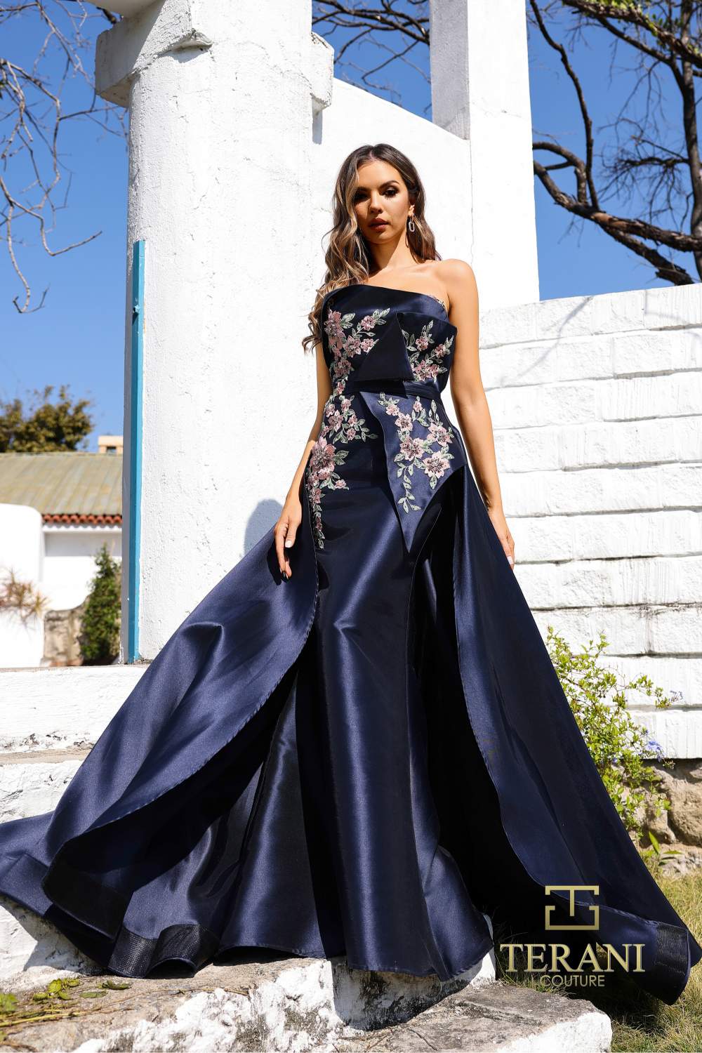 252M5309 - Asymmetrical One Shoulder Fit and Flare Long MOB Dress