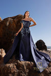 252M5309 - One Shoulder Fit and Flare Long MOB Dress