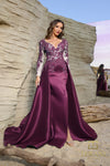 252M5311 - Over Skirt Long MOB Dress