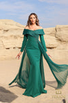 252M5316 - Off Long Sleeves Over Skirt Long MOB Dress