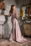 252M5344 - Side Train Long MOB Dress