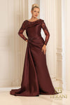 252M5344 - Side Train Long MOB Dress