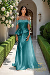 252M5357 - Side Train Long MOB Dress