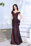 252M5364 - Side Peplum Long MOB Dress