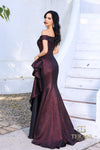 252M5364 - Side Peplum Long MOB Dress