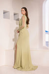 252M5377 - Fit and Flare Long Long Sleeves MOB Dress