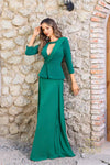 252M5527 - Mock 2 Piece Long MOB Dress