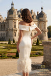 Off-Shoulder Scuba Sheath Gown - 252C5033