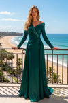 252E5108 - Fit and Flare Long With Overskirt Evening Dress