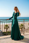 252E5108 - Fit and Flare Long With Overskirt Evening Dress
