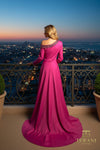252E5108 - Fit and Flare Long With Overskirt Evening Dress