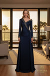 252E5108 - Fit and Flare Long With Overskirt Evening Dress