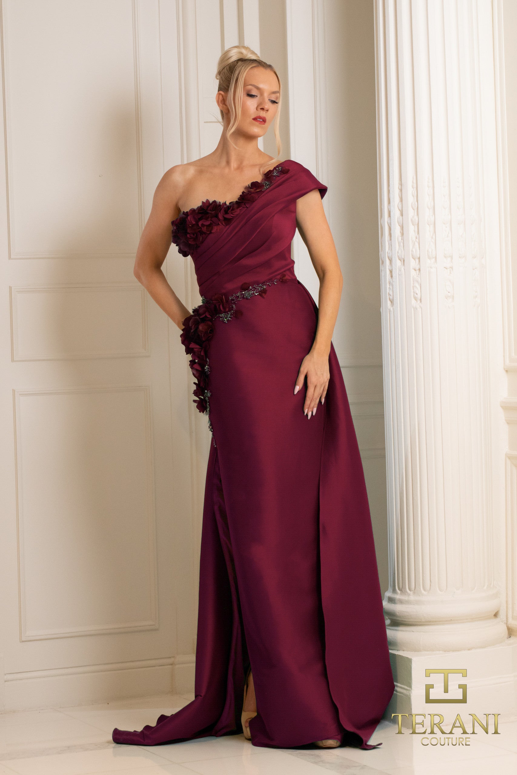 252E5116 - Bodycon Long With Overskirt Evening Dress