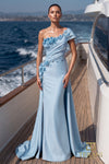 252E5116 - Bodycon Long With Overskirt Evening Dress
