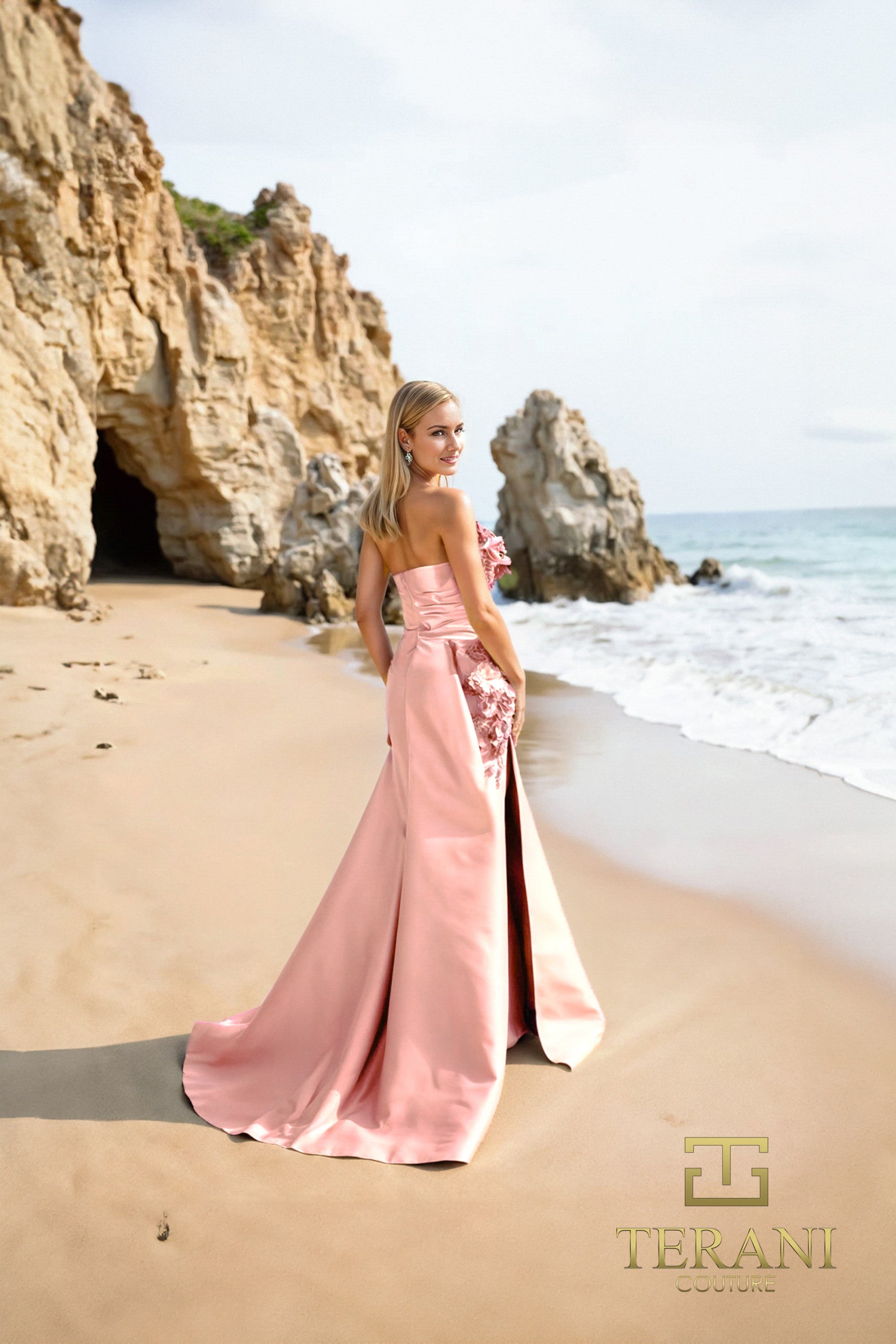 252E5116 - Bodycon Long With Overskirt Evening Dress