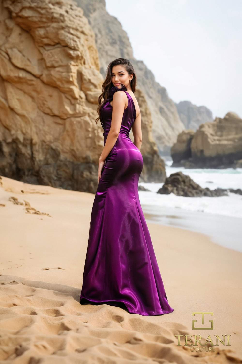 252E5516 - Fit and Flare Long Evening Dress