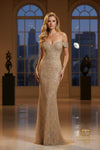 Off-Shoulder Sweetheart Beaded Tulle Sheath Gown - 252GL5208