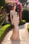 252GL5227 - Bodycon Long Gold Dress