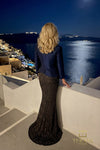 252M5310 - Mock 2 Piece Long MOB Dress