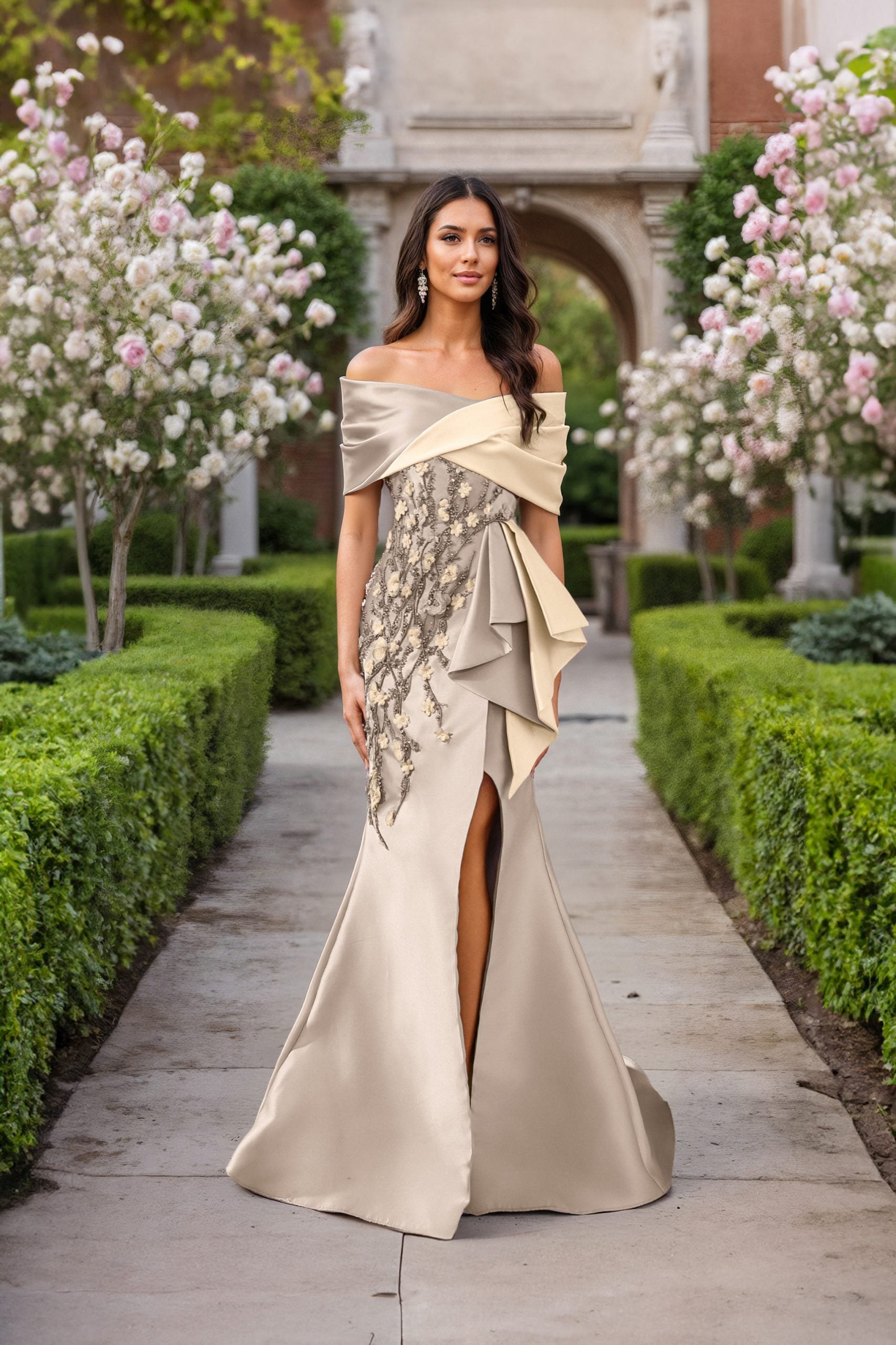252M5324 - Bodycon Long MOB Dress