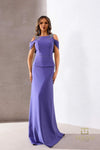 252M5373 - Cold Shoulder Long MOB Dress