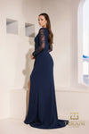 252M5377 - Fit and Flare Long Long Sleeves MOB Dress