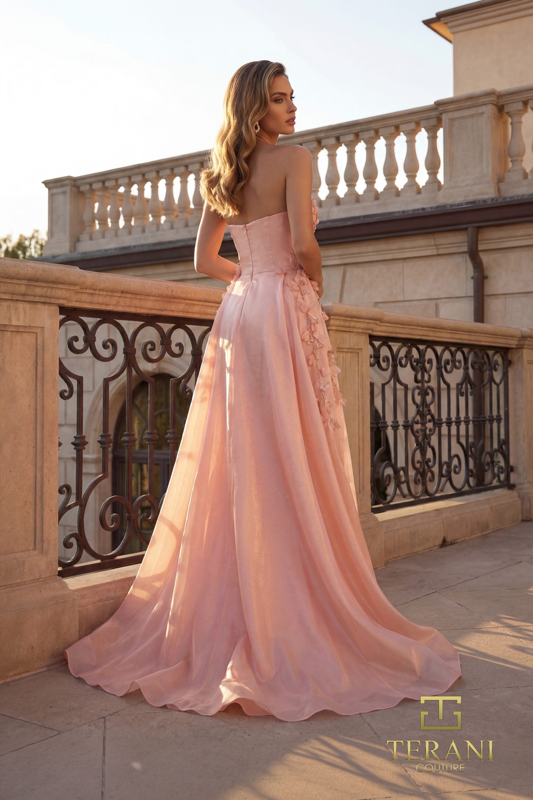 Straight Neck Crepe Back Satin A-Line Gown - 261E6195