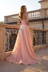 Straight Neck Crepe Back Satin A-Line Gown - 261E6195
