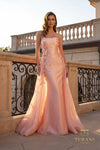 Straight Neck Crepe Back Satin A-Line Gown - 261E6195