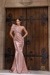 Asymmetric One-Shoulder Shimmer Fit & Flare Gown - 261E6227