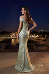 Off-Shoulder Jacquard Trumpet Gown - 261E6252
