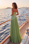 Straight Neck Chiffon & Crepe A-Line Gown - 261E6736