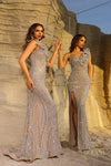 261GL6024 - Bodycon Long Gold Dress