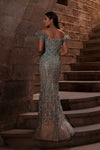 Off-Shoulder Beaded Tulle Mermaid Gown - 261GL6373