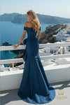 Off-Shoulder Stretch Mikado A-Line Gown - 261M6431