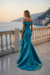 Off-Shoulder Stretch Mikado A-Line Gown - 261M6431