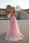 Off-Shoulder Beaded Tulle A-Line Gown - 261M6435