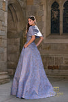 Off-Shoulder Jacquard A-Line Ballgown with Shawl Sleeves - 261M6453